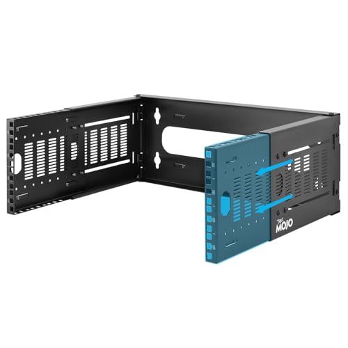 Tecmojo 4U Wall Mount Network Rack, 19" Open Frame Patch Panel Bracket with Adjustable Depth 9.7-15.9 in, Fits Shallow IT Equipments, 110 lbs Capacity, EIA-310 Compliant - size: 4U
