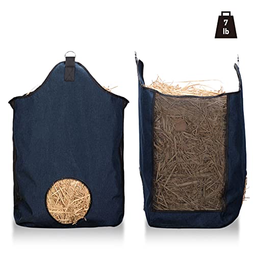3PCS Hay Bags for Horse, Large Capacity Feeding Bag, Goat Hay Feeder, Hay Nets for Sheep, Open Feed Hole Hay Feeder for Slow Feeding (Small Blue & 2 Blue)