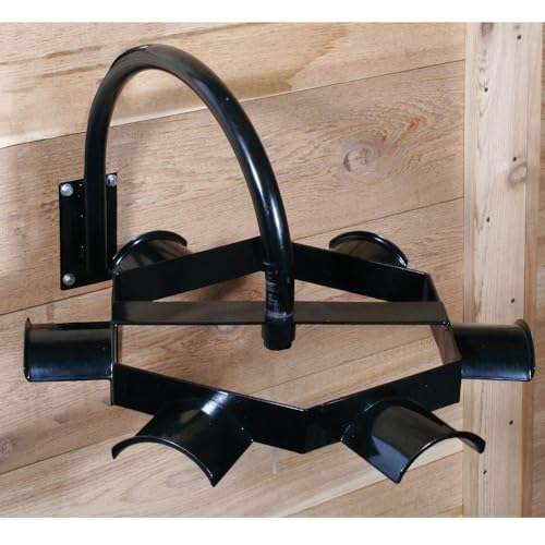 Carousel Tack Rack | Space-Saving, 6-Hook Rotary Design | Organized Horse Tack Selection | Strong Steel Construction | Best for Home Use