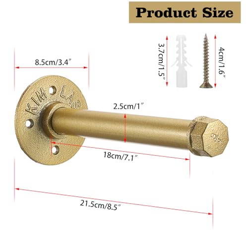 Sumnacon Wall Mounted Clothes Rack for Wardrobe, 2Pcs 8 Inch,Gold - color: Gold, size: 8 Inch