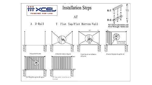 XCEL Fence® Black Steel Anti-Rust Fence Panel - Flat Top/Flat Bottom - 4FT H x 6.5FT W - Easy Installation - for Residential, Outdoor, Yard, Pool, Garden - 1 Post Included*