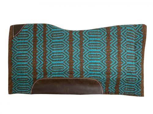 Showman 36" x 34" Teal & Brown Wool Top Memory Felt Saddle Pad