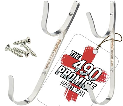 ProTuff 490 Promise 2-Pack Stainless Pool Pole Hanger, Wall Mount - size: 2 Brackets