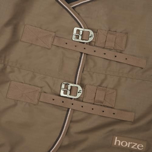 Horze Glasgow Heavy Weight Waterproof Winter Turnout Horse Blanket (350g Fill) - Cocoa Mocha - 75 in