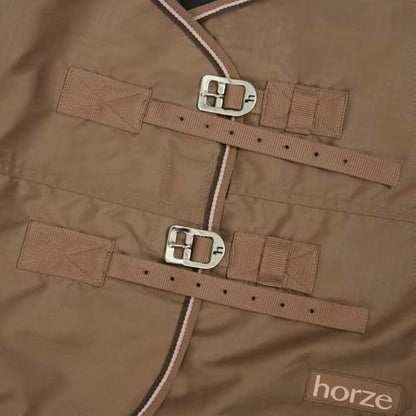Horze Glasgow Heavy Weight Waterproof Winter Turnout Horse Blanket (350g Fill) - Cocoa Mocha - 75 in