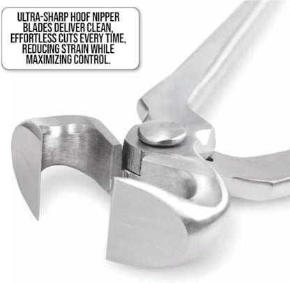 12” Hoof Nipper Spring Loaded Farrier Tool – Vanadium Steel, Dull Finish – Heavy-Duty Horse Hoof Trimming Tool for Farriers, Blacksmiths, Equine Hoof Care, Shoeing, Trimming, and Maintenance - size: 12 Inch
