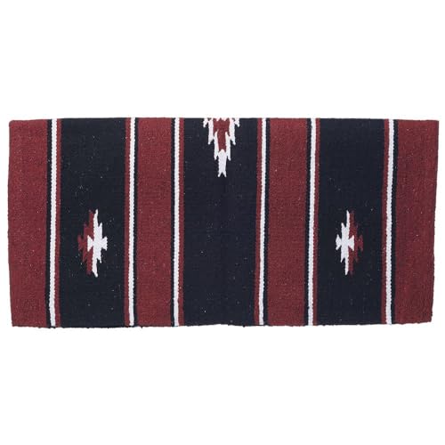 Tough 1 Tough-1 55% Wool Sierra Saddle Blanket 32"X32" - color: Burgundy/Black/Cream