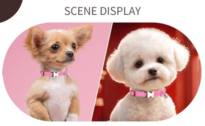 Black XS Dog Collar with Bell Puppy Collars Bells Cat Small Bell Collar - color: Black