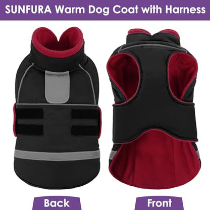 Large Dog Coat, Dog Jacket for Winter, Warm Pet Winter Coat - color: Black, size: X-Large