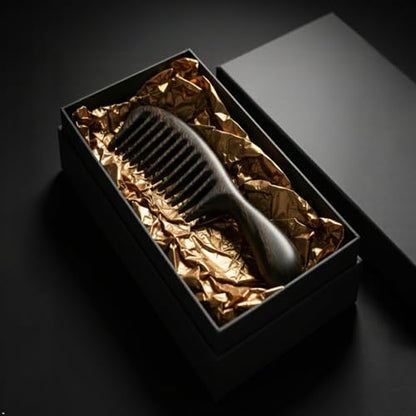 Louise Maelys Black Sandalwood Wide Tooth Comb For Curly Hair - color: Black