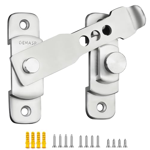Upgrade Sliding Door Lock Latch, Barn Door Lock Latch, Stainless Steel Gate Flip Latch Lock for Household, Shed, Sliding Doors, Garage, Outdoor Fence (3.93 inch, Silver) - color: Silver, size: 3.93 in