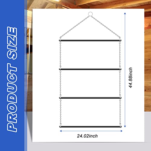 Blanket Rack 24.02 x 44.88 Inch Saddle Rack Long Saddle Stand Stall Blanket Bar Horse Trailer Organizer for Western Saddle Blankets Horse Blankets Pads Towels Storage Supplies, Black