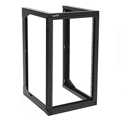 NavePoint 18U Server Rack with Swing Gate - Wall Mount Rack for 19 Inch IT Equipment Open Frame Rack – Network Rack Wall Mount for AV & Server Equipment 18” Deep Rack, Black - size: 18U - 18in Deep