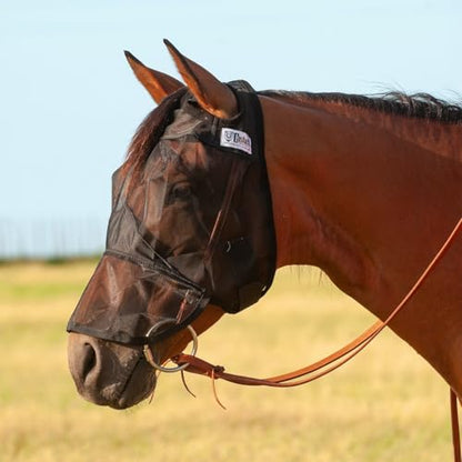 Cashel Quiet Ride Long Nose Horse Fly Mask (QRHL), Black - size: Horse