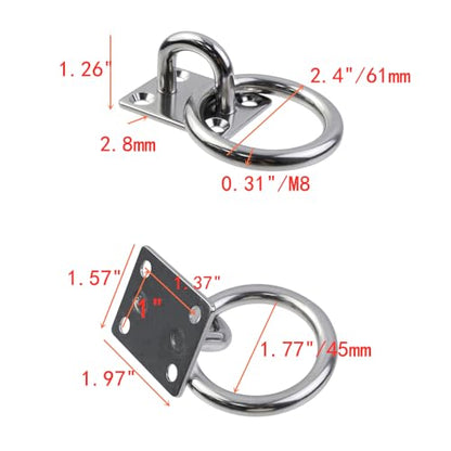 2Pcs M8*60 Cross Tie Ring for Horse - size: M8*60