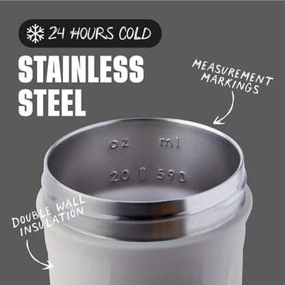 BlenderBottle Sport Flip Stainless Steel Shaker Bottle 24 oz Grey - color: Grey, size: 24 Ounces, style: Flip