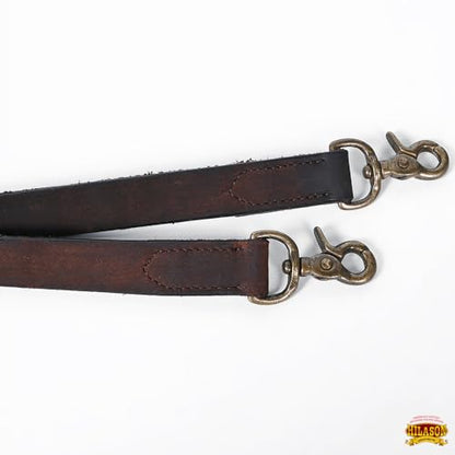 HILASON Western Genuine Leather Horse Split Reins | Riding-Reins Reining-Reins Heavy-Duty-Rein - color: Dark Brown 1, size: 1in x 7ft