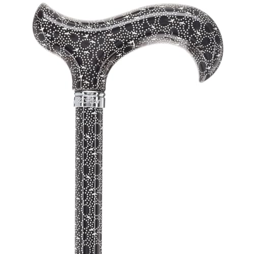 Royal RC Canes Walking Sticks for Men and Women - Stylish Designer Fashionable Adjustable Derby Canes - Lightweight Aluminum Cool Walking Sticks with HD Patterns - color: Back / White