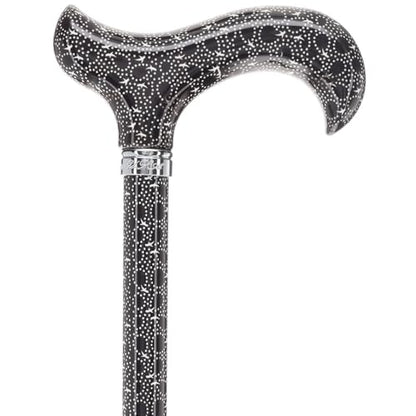 Royal RC Canes Walking Sticks for Men and Women - Stylish Designer Fashionable Adjustable Derby Canes - Lightweight Aluminum Cool Walking Sticks with HD Patterns - color: Back / White