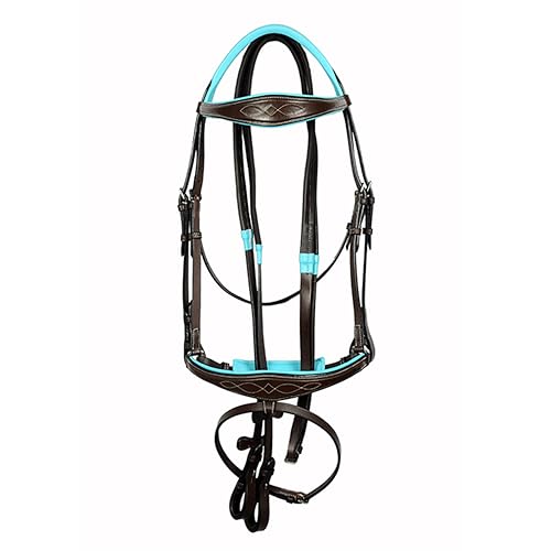 SIE Westwood Anatomical Dressage Bridle with Reins Brown Bridles - size: Cob Dark Brown