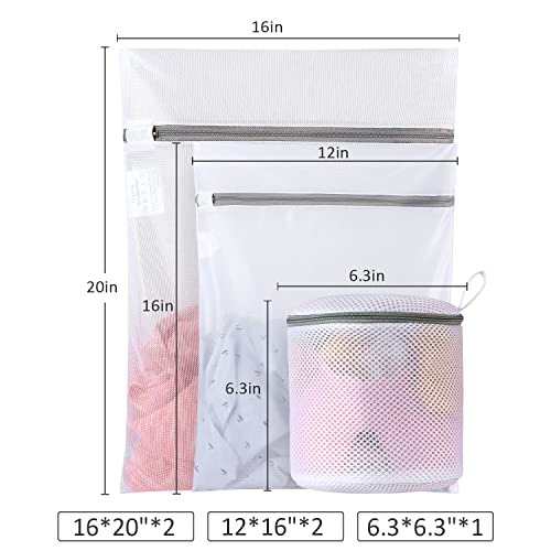 GOGOODA Mesh Laundry Bags for Delicates Durable Protective Wash Bags - size: 2M,2L,1 Bra Bags