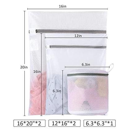 GOGOODA Mesh Laundry Bags for Delicates Durable Protective Wash Bags - size: 2M,2L,1 Bra Bags