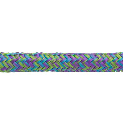 Weaver Equine 10' Horse Cowboy Lead Rope with Brass Snap - color: Dark Purple/Sky Blue/Lime Green