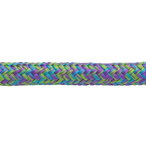 Weaver Equine 10' Horse Cowboy Lead Rope with Brass Snap - color: Dark Purple/Sky Blue/Lime Green