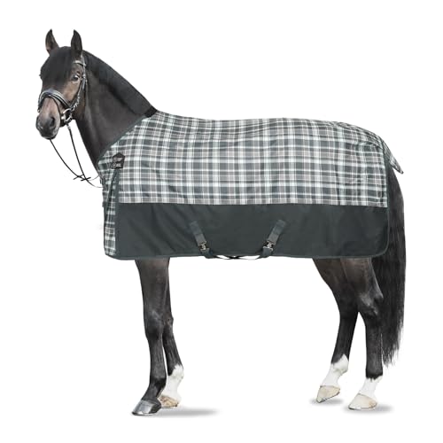 HORZE Nevada 1200D Lightweight Waterproof Horse Turnout Sheet with Fleece Lining (No Fill) - Urban Chic - 75 in