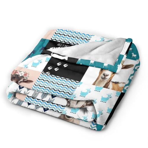 Super Soft Warm Goat Animal Throw Blanket - Cozy Plush Fluffy Sheep Lightweight Fleece Flannel Gifts for Women, Girls, Kids & Adults - 80"X60" - color: Goats, size: 80"x60"