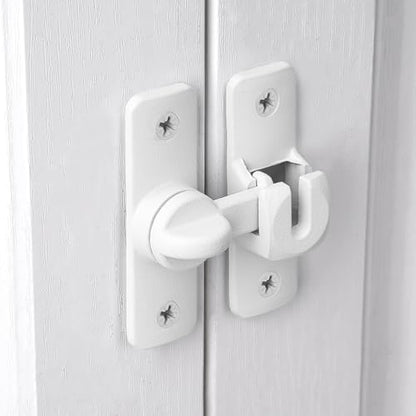 Matte White Aluminum Alloy Gate Lock,90/180 Degree Barn Door Latch - color: Matte White
