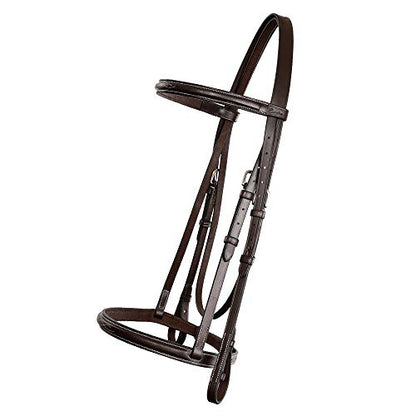 Exion Hunter Bridle with Laced Reins – Fancy Stitched English Snaffle Bridle | Premium European Leather Hunter Jumper Bridle with Stainless Steel Hardware