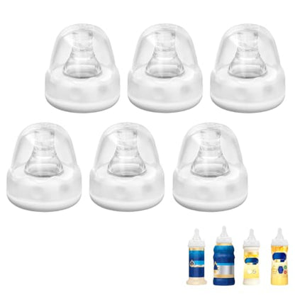 VANEST 6 Packs Bottle Nipples Compatible with Similac/Enfamil (Slow Flow) | Compatible with Ready to Feed Formula Bottles and Most Standard Bottles, Replacement Silicone No Spill, 6ml/min