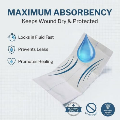 McKesson Sterile Abdominal- ABD Pads 20, Post Op, 5 x 9 in, 20 Pack | Individually Wrapped Wound Dressing, First Aid Pads Surgical-Grade, Nonstick-for Heavy Leakage, Nonwoven Cellulose