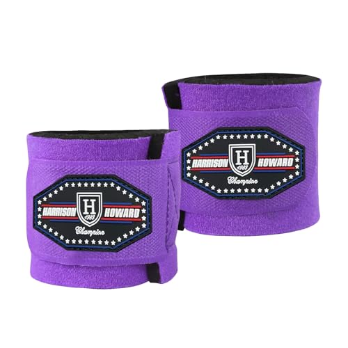 Harrison Howard Long-Lasting Shock-Absorbent Breathable Impact Protection Pastern Wraps for Horse Sold in Pairs-Purple - color: Purple