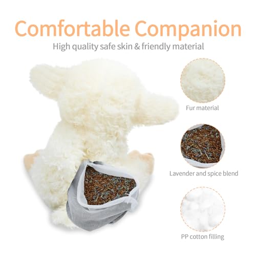 Sheep Stuffed Animal 8.5In Microwavable Weighted Soft Lavender | 1.1Lbs Cute lamb Plush,lightly scented Toy.Calming warmth for bedtime & anxiety.Gift for boys, girls, babies & toddlers. - style: Sheep-Lavender