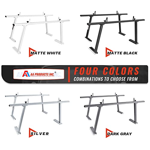 Model APX25 Extendable Aluminum Pick-Up Truck Ladder Rack (No Drilling Required) - Silver - color: Silver