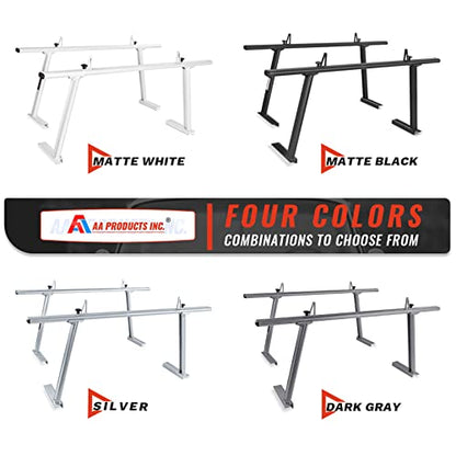 Model APX25 Extendable Aluminum Pick-Up Truck Ladder Rack (No Drilling Required) - Silver - color: Silver