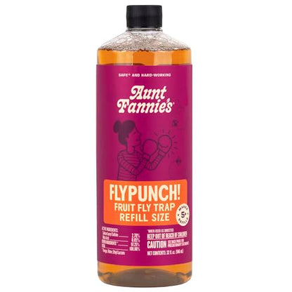 Aunt Fannie's FlyPunch Fruit Fly Trap Refill, Refill up to 5 Jars, 32 oz