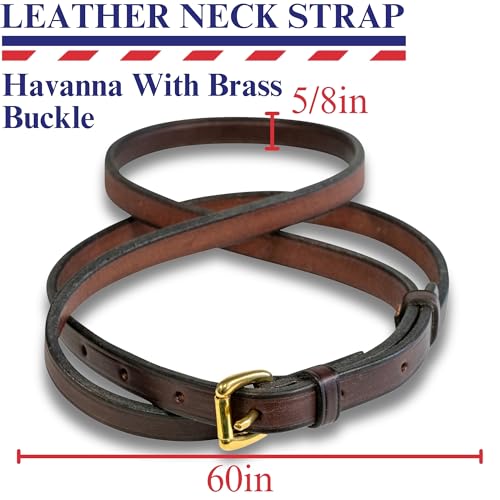 Nunn Finer - Leather Neck Grab Strap, Equestrian Accessory, Neck Strap for Horses - color: Havanna Brass