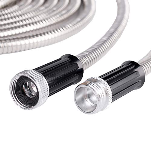 Beaulife Metal Garden Hose 50 ft Flexible No Kink Lightweight RV Drinking Water Hose Extension Leader Hose Heavy Duty Outdoor - size: 50Ft