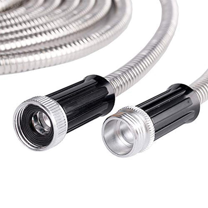 Beaulife Metal Garden Hose 50 ft Flexible No Kink Lightweight RV Drinking Water Hose Extension Leader Hose Heavy Duty Outdoor - size: 50Ft