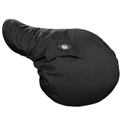 SmithBuilt English Saddle Cover, Black - Breathable, Waterproof Fleece-Lined Fitted Protector - color: Black
