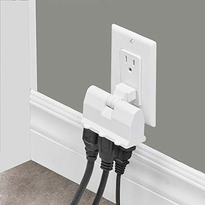 Globe Electric 46505 3-Outlet Lateral Swivel Grounded Wall Adapter Tap, White Finish