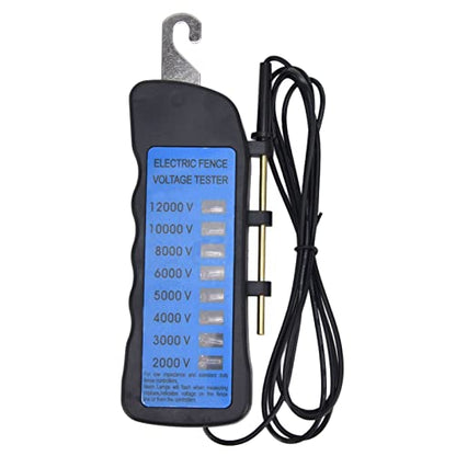 12KV Neon Fence Voltage Tester, 8 Neon Indicator Lights Electric Fence Tester Fault Finder Farming Equipment Portable Testing Tool, 2000-12000V