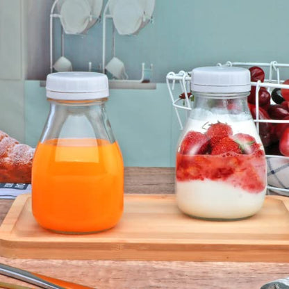 Accguan 22 pcs Glass Milk Bottles,11oz Reusable Glass Bottles with Lids