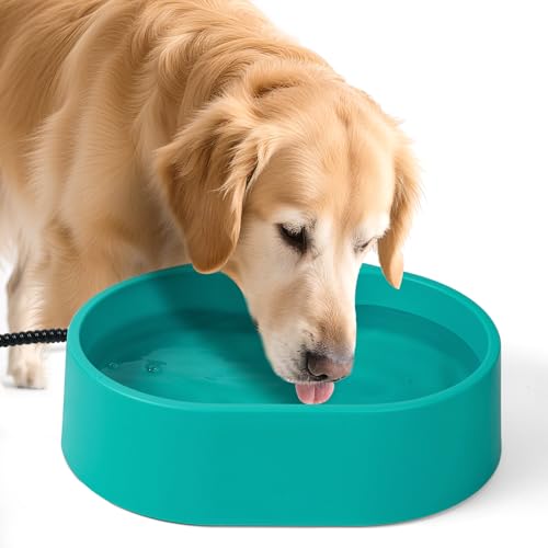 3.7L Heated Water Bowl for Dog & Cat, Outdoor Heated Dog Bowl, Large Waterproof Heated Warming Pet Bowl for Outside, Anti-Freeze Heated Pet Water Dish for Rabbit, Chicken, Duck, Squirrel (35 Watts)