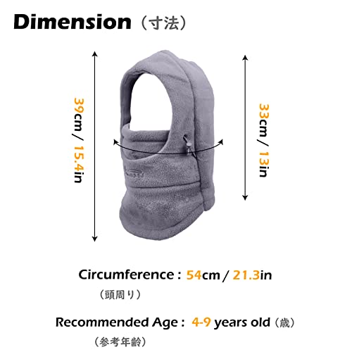 TRIWONDER Kids Winter Hats Balaclava Ski Mask for Boys Girls Toddlers Windproof Adjustable Cold Weather Face Mask Neck Warmer - color: Gray