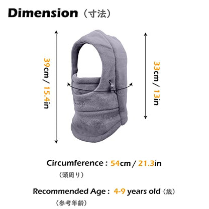 TRIWONDER Kids Winter Hats Balaclava Ski Mask for Boys Girls Toddlers Windproof Adjustable Cold Weather Face Mask Neck Warmer - color: Gray