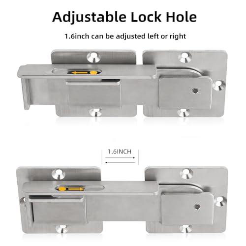 Flip Gate Latch with Padlock Hole,gate Latch for Fence, Heavy Duty Double gate Latch for Wooden Fence,Swing and Sliding Open Gate,Barn Door, Shed, Vinyl Fence, Yard - color: Silver (1 Pcs)